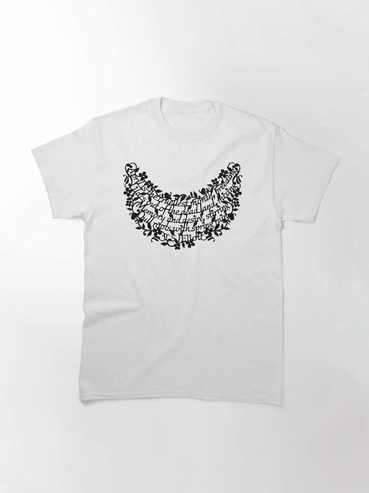 Imagen 3 de 7, Camiseta clásica con la obra Classics are cool: T.S.Eliot, diseñada y vendida por VictoriaCF.