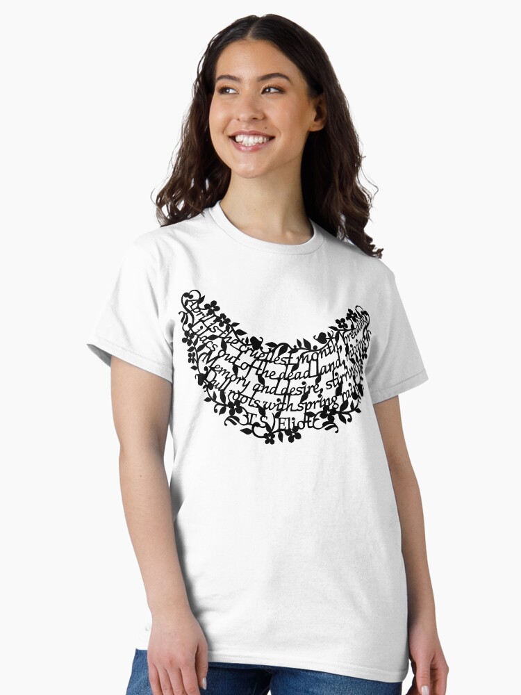 Imagen 2 de 7, Camiseta clásica con la obra Classics are cool: T.S.Eliot, diseñada y vendida por VictoriaCF.