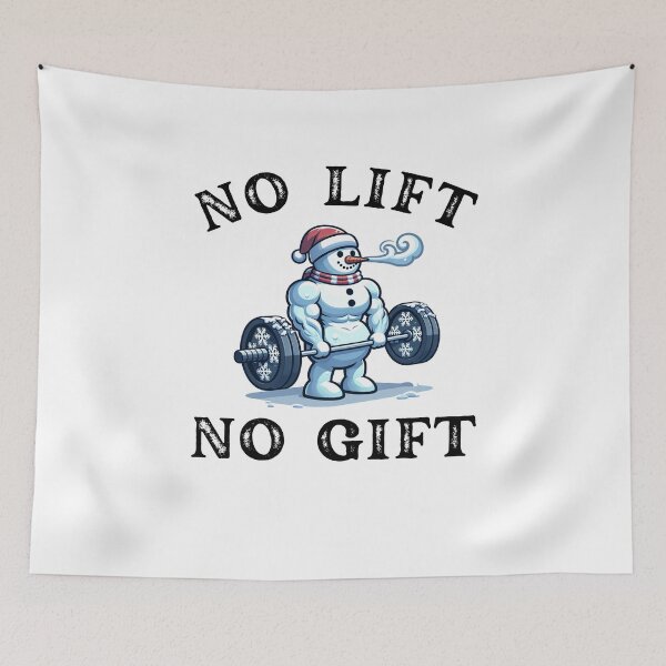 Item preview, No gift no lift Funny workout snowman Christmas gym joke designed and sold by snowry.