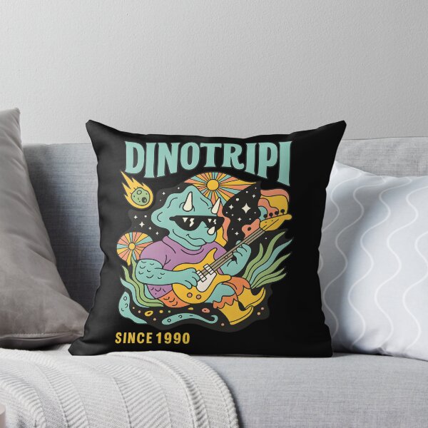 Item preview, Dinotripi Psychedelic Dinosaur Playing Guitar Retro Trippy Cosmic Music  designed and sold by DrawHandArt.