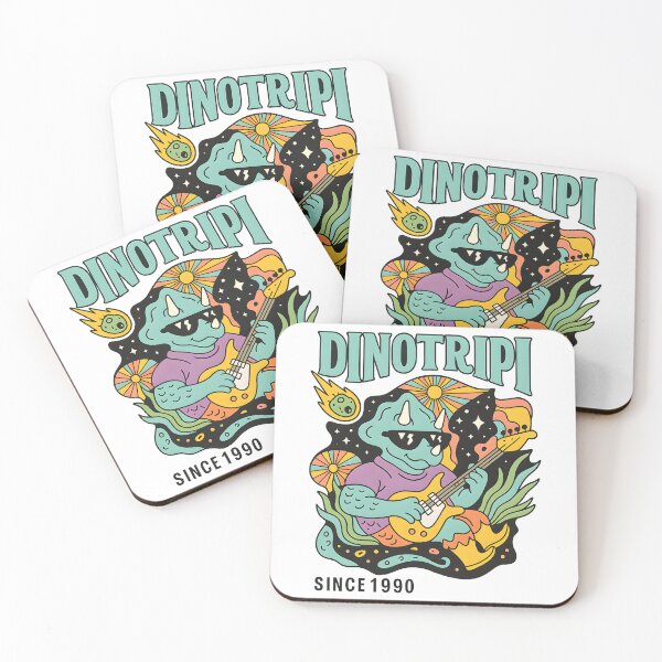 Item preview, Dinotripi Psychedelic Dinosaur Playing Guitar Retro Trippy Cosmic Music  designed and sold by DrawHandArt.