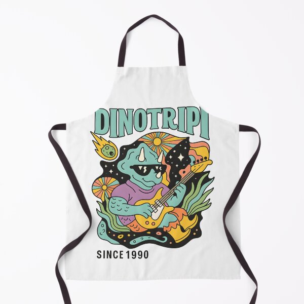 Item preview, Dinotripi Psychedelic Dinosaur Playing Guitar Retro Trippy Cosmic Music designed and sold by DrawHandArt.