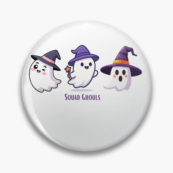 Item preview, Squad Ghouls – Cute Halloween Ghost Trio with Witch Hats designed and sold by Geafixy.
