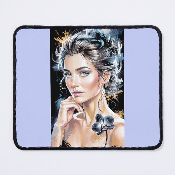 Item preview, Enigmatic Beauty Woman with Orchid Portrait designed and sold by Michael Harding.
