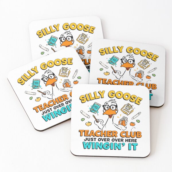 Item preview, Silly Goose Teacher Club Just Over Here Wingin’ It Funny Teacher T‑Shirt, Funny Shirt, Valentine Shirt gift, Valentine Day Cut File designed and sold by GAIDREDA.