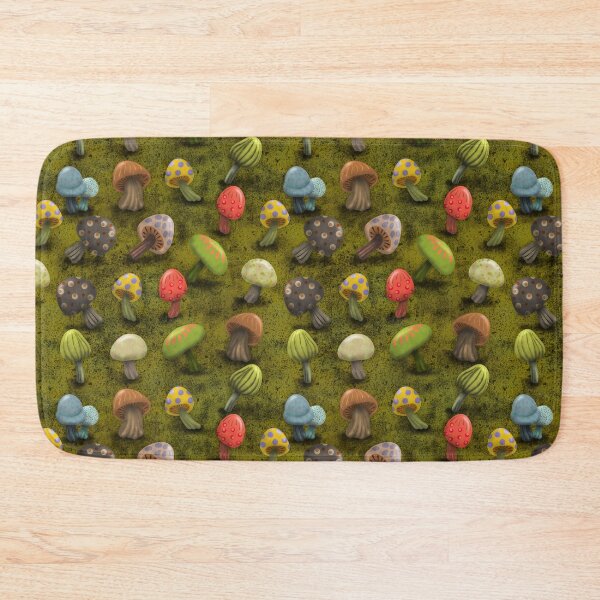 Item preview, Mushrooms on the Forest Floor Green Background designed and sold by CheriesArt.