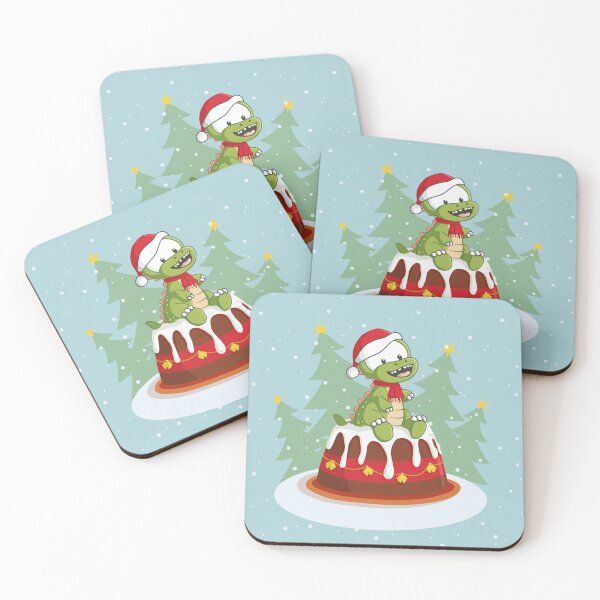 Item preview, Christmas Dinosaur on a Cake – Festive Holiday Design designed and sold by Sore Creations.