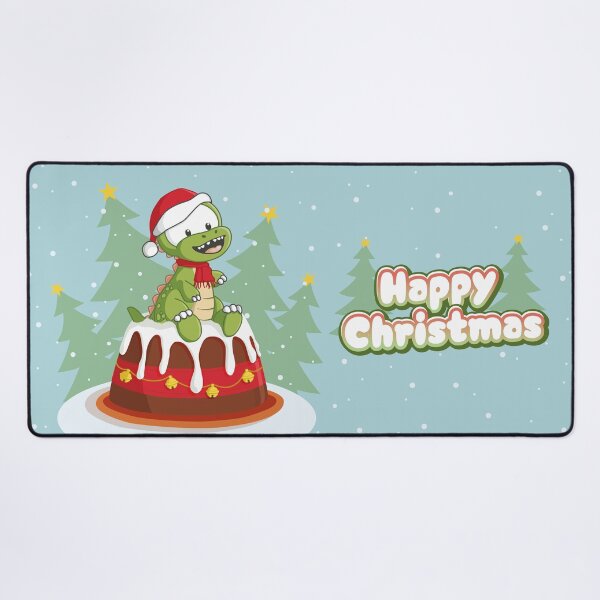 Item preview, Christmas Dinosaur on a Cake – Festive Holiday Design designed and sold by Sore Creations.
