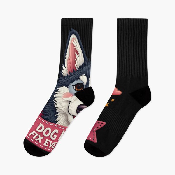 Item preview, Dog Kisses Fix Everything Cute Husky Puppy Dog Lover Design designed and sold by ArtDesignTp.