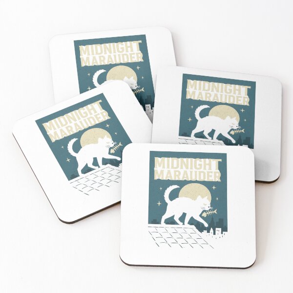 Item preview, Midnight Marauder – Rooftop Black Cat with Fishbone designed and sold by Hiss and Tell.
