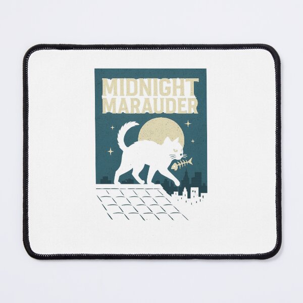 Item preview, Midnight Marauder – Rooftop Black Cat with Fishbone designed and sold by Hiss and Tell.