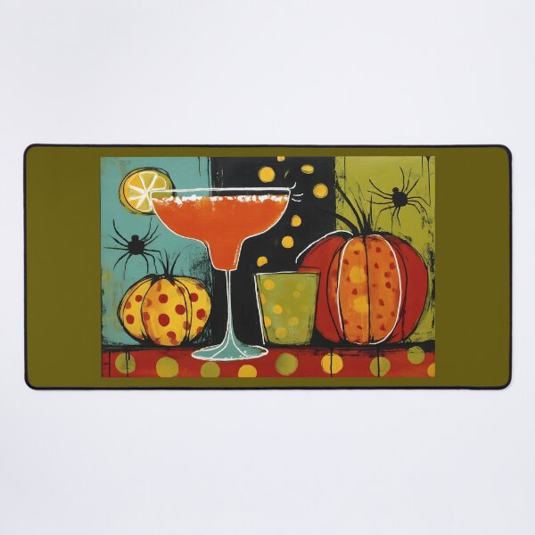 Item preview, Celebrate Halloween with a Vibrant Cocktail Pumpkins and Playful Autumn Spiders designed and sold by OlfactoART Studio.