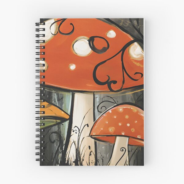 Item preview, Psychedelic Halloween Hall Mushrooms with Circular Patterns in a Whimsical Forest designed and sold by OlfactoART Studio.