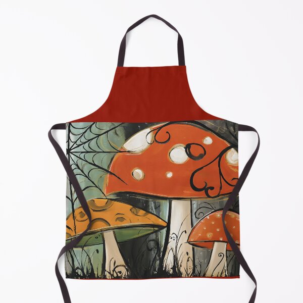 Item preview, Psychedelic Halloween Hall Mushrooms with Circular Patterns in a Whimsical Forest designed and sold by OlfactoART Studio.