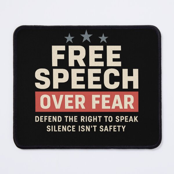 Item preview, FREE SPEECH OVER FEAR. DEFEND THE RIGHT TO SPEAK SILENCE ISN'T SAFETY designed and sold by EnR-designs.