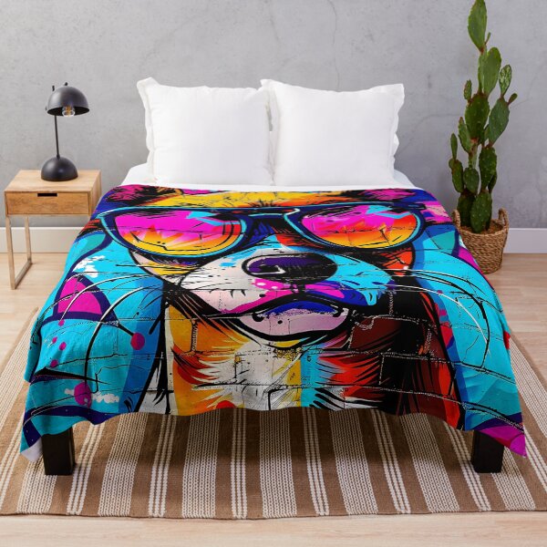 Item preview, Pop Culture Cool Dog With Sunglasses Graffiti Mural designed and sold by DEC02.