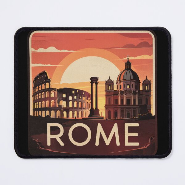 Item preview, Rome – Retro Sunset with Colosseum and Iconic Sights designed and sold by EmeraldeaArt.