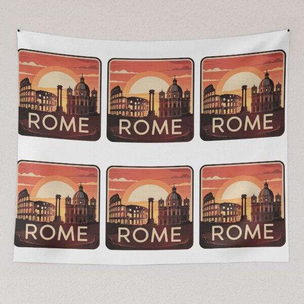 Item preview, Rome – Retro Sunset with Colosseum and Iconic Sights designed and sold by EmeraldeaArt.