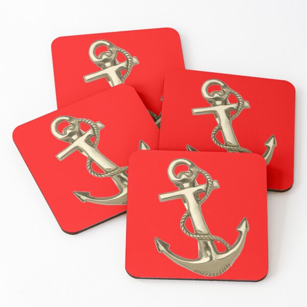 Item preview, Red Gold Anchor Nautical designed and sold by ChristinasMess.