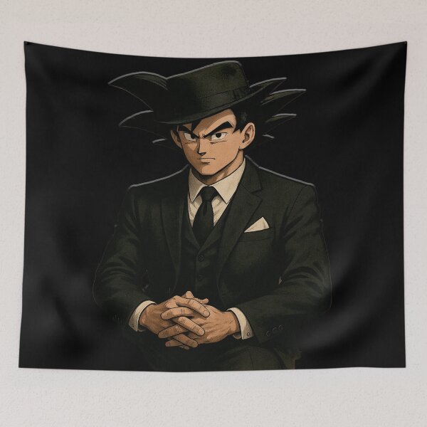 Item preview, Goku elegante – Diseño anime con traje y sombrero designed and sold by FXFandomFactory.