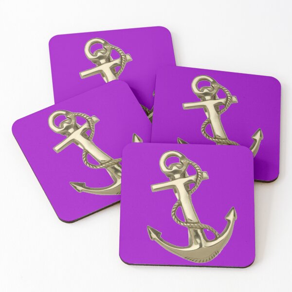 Item preview, Purple Gold Anchor Nautical designed and sold by ChristinasMess.