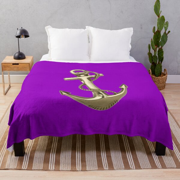 Item preview, Purple Gold Anchor Nautical designed and sold by ChristinasMess.