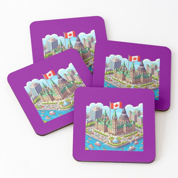 Item preview,  3D Sketch of Canada Parliament Hill with Flag, Fountain, and River Views , designed and sold by PaintMeWorld.
