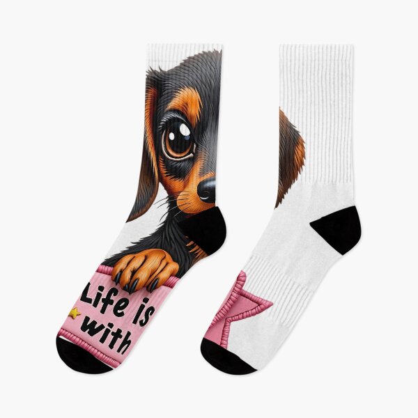 Item preview, Life Is Better With A Dog Cute Dachshund Puppy Dog Lover Gift Design designed and sold by ArtDesignTp.