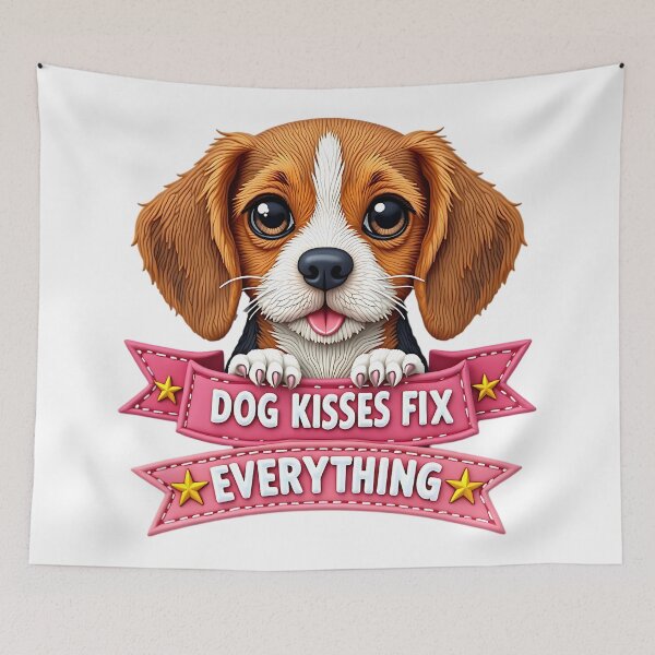 Item preview, Dog Kisses Fix Everything Cute Puppy Funny Dog Lover Gift Design designed and sold by ArtDesignTp.