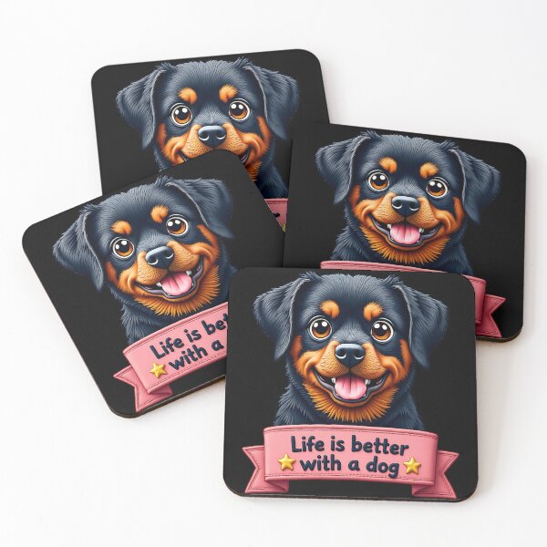 Item preview, Life Is Better With A Dog Cute Rottweiler Puppy Dog Lover Gift Design designed and sold by ArtDesignTp.