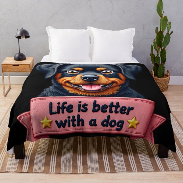 Item preview, Life Is Better With A Dog Cute Rottweiler Puppy Dog Lover Gift Design designed and sold by ArtDesignTp.