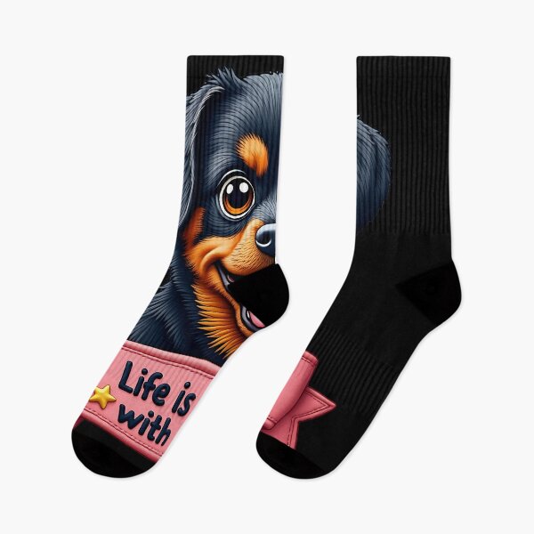 Item preview, Life Is Better With A Dog Cute Rottweiler Puppy Dog Lover Gift Design designed and sold by ArtDesignTp.