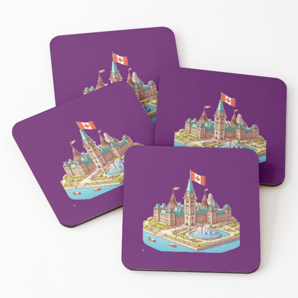 Item preview, 3D Sketch of Canada Parliament Hill with Flag, Fountain, and River Views , designed and sold by PaintMeWorld.
