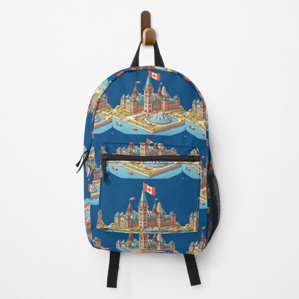 Item preview, 3D Sketch of Canada Parliament Hill with Flag, Fountain, and River Views , designed and sold by PaintMeWorld.