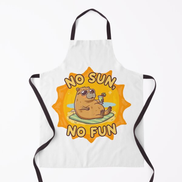 Item preview, No Sun No Fun Capybara Summer Vibes Illustration designed and sold by munizz.