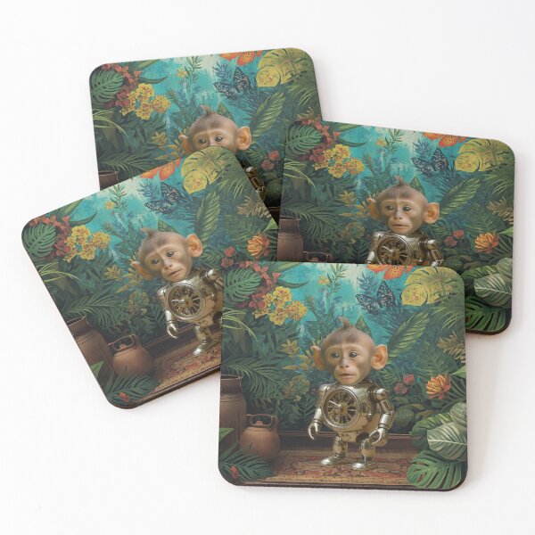 Item preview, Cyborg Monkey Automaton – Steampunk Robot Ape Design designed and sold by WildPawPrint.