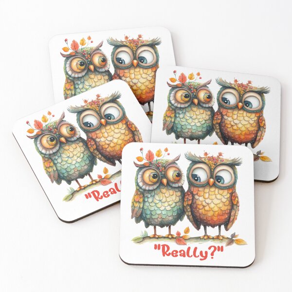 Item preview, Funny Fall Owl Couple, Really? designed and sold by Eclectic Monkey.