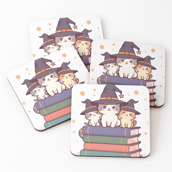 Item preview, Kawaii Kittens under witch hats on top of books designed and sold by DormDrip.
