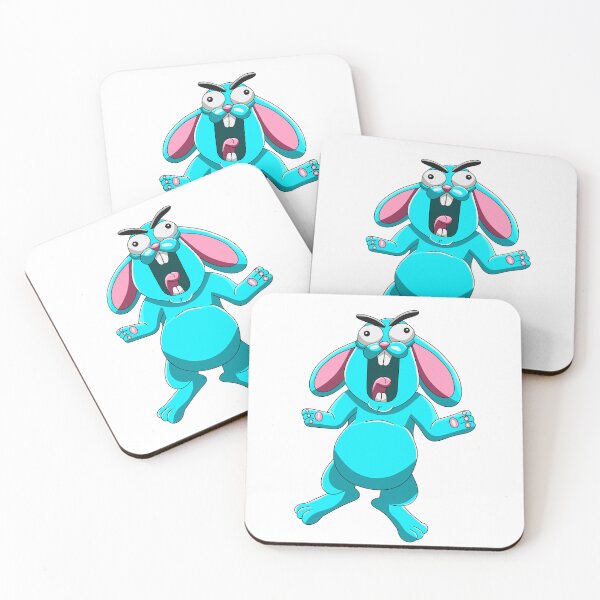 Item preview, Funny Angry Blue Rabbit Cartoon designed and sold by mikemike33.