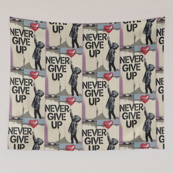 Item preview, Banksy never give up vintage designed and sold by martin max.