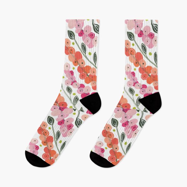 Item preview, Pink and Orange Hollyhocks designed and sold by MindyTimmArtist.