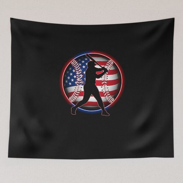 Item preview, American Baseball Player Batter With United States Flag USA designed and sold by facegm.