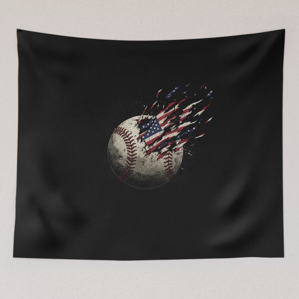 Item preview, American Flag Baseball Player Bat Fan designed and sold by facegm.
