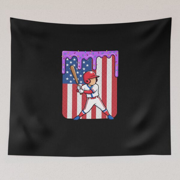 Item preview, Baseball Drip Dabbing Ice Cream Melting American Flag Boys designed and sold by facegm.