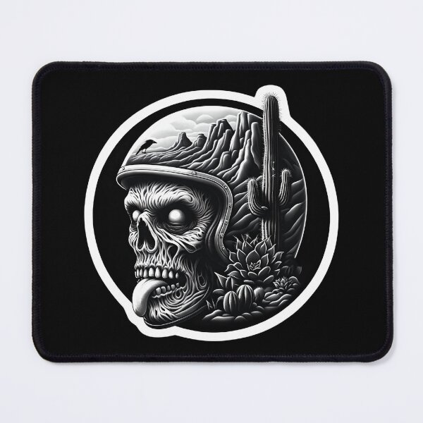 Item preview, Zombie in Motorcycle Helmet with Desert Landscape  designed and sold by NightTimeJ.