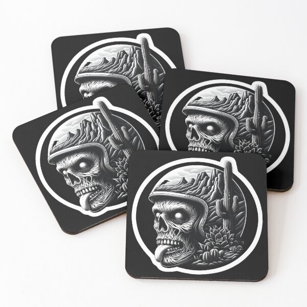 Item preview, Zombie in Motorcycle Helmet with Desert Landscape  designed and sold by NightTimeJ.