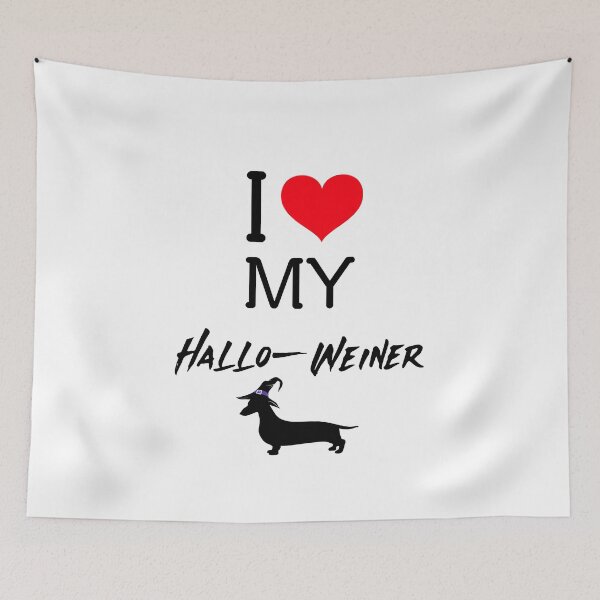 Item preview, I Love My Hallo-Weiner Funny Dachshund Halloween designed and sold by Hintotees.