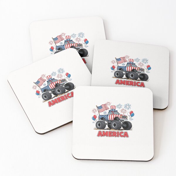 Item preview, Boys 4th of July T-Shirt Kids American Tee Monster Trucks Tractor Independence Day Patriotic designed and sold by diyoor.