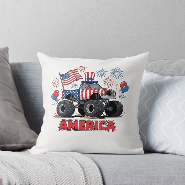 Item preview, Boys 4th of July T-Shirt Kids American Tee Monster Trucks Tractor Independence Day Patriotic designed and sold by diyoor.