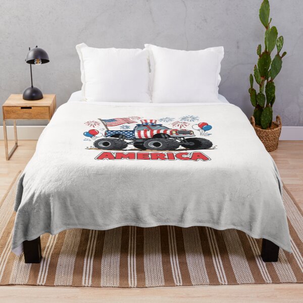 Item preview, Boys 4th of July T-Shirt Kids American Tee Monster Trucks Tractor Independence Day Patriotic designed and sold by diyoor.